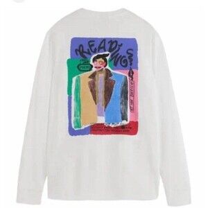 Scotch & Soda Long Sleeve Poetry Reading Printed Tee T-shirt Size: XXL